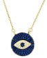 Cubic Zirconia & Enamel Evil Eye 18" Pendant Necklace in 14k Gold-Plated Sterling Silver