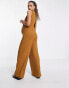 Фото #4 товара ASOS DESIGN Maternity rib sleeveless smock jumpsuit in tobacco