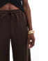 Vila pintuck wide leg trousers in chocolate brown Kaffeebohne, XL - EU 42-46 - фото #2