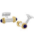 ფოტო #1 პროდუქტის EFFY® Men's Lapis Lazuli Bar Cufflinks in 18K Yellow Gold Plated Sterling Silver & Sterling Silver
