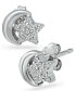 ფოტო #1 პროდუქტის Cubic Zirconia Star & Moon Stud Earrings in Sterling Silver, Created for Macy's (Also in Gold over Silver)