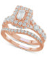 ფოტო #1 პროდუქტის Diamond Halo Emerald Bridal Set (2. ct. t.w.) in 14k White, Yellow or Rose Gold