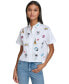 ფოტო #1 პროდუქტის Women's Embroidered Motif Button-Front Top