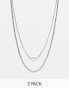 Фото #1 товара DesignB London pack of 2 chain and pearl pendant necklaces in silver