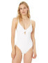 Фото #1 товара Kenneth Cole Reaction 166839 Womens One Piece Swimsuit White Size Large
