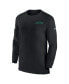 ფოტო #3 პროდუქტის Men's Black New York Jets Sideline Coach UV Performance Long Sleeve T-Shirt