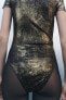 Metallic high neck bodysuit