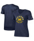 Фото #1 товара Women's Navy Michigan Wolverines Basketball V-Neck T-shirt