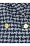 Blazer Tüvit Ceket Crop Kruvaze Gold Düğme Detaylı Vatkalı