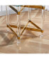 Фото #7 товара Gold Stainless Steel With Acrylic Frame Clear Glass Top End Table