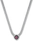 Фото #1 товара Amethyst (9 ct. t.w.) & White Topaz Accent (3/8 ct. t.w.) Weave Link 18" Collar Necklace in Sterling Silver