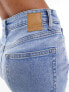 Фото #2 товара Pieces Tall Bella high waisted straight leg jeans in light blue