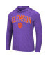 Фото #3 товара Men's Heathered Purple Clemson Tigers Big and Tall Wingman Raglan Hoodie T-shirt