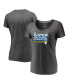 ფოტო #2 პროდუქტის Women's Heather Charcoal Los Angeles Rams Super Bowl LVI Champions Parade V-Neck T-shirt