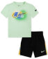 ფოტო #1 პროდუქტის Toddler Boys Hazy Rays Graphic T-Shirt & Mesh Shorts, 2 Piece Set