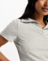 ASOS DESIGN second skin polo top in grey marl