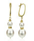 ფოტო #1 პროდუქტის White Cultured Pearl (16 mm) Dangle Earrings in 14k Yellow Gold