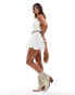 Фото #3 товара Stradivarius cross back detail mini dress in white