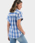 Фото #2 товара Women's Printed Gauze Short-Sleeve Popover Top, Created for Macy's
