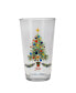 Фото #2 товара Christmas Tree Tapered Cooler 4 Piece Glass Set, 16 oz