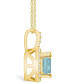 Фото #3 товара Macy's aquamarine (2 Ct. T.W.) and Diamond (1/4 Ct. T.W.) Halo Pendant Necklace in 14K Yellow Gold