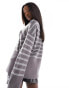 Фото #8 товара NA-KD high neck jumper in greay stripe