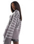 NA-KD high neck jumper in greay stripe