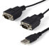 Фото #2 товара Адаптер USB к серийному порту RS232 Startech.com 2 Port FTDI с кабелем - черный - 2.1 м - USB 2.0 A - 2 х DB-9 - Мужской - Мужской