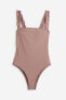 Padded-cup Swimsuit with Ruffled Straps