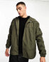 COLLUSION nylon zip through anorak in khaki