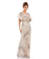 Фото #1 товара Women's Bell Sleeve Floral Embellished Gown