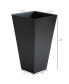 28" Tall Garden Plastic Flower Pot, Set of 3, Black