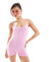 Missyempire knitted cami unitard playsuit in pink