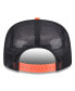 Фото #3 товара Men's Black/Orange New York Knicks Throwback Team Arch Golfer Snapback Hat