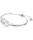 ფოტო #2 პროდუქტის Rhodium-Plated Baguette Crystal Infinity Double-Row Bangle Bracelet