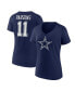 Фото #2 товара Women's Micah Parsons Navy Dallas Cowboys Player Icon Name and Number V-Neck T-shirt