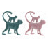 Фото #1 товара Статуэтка DKD Home Decor Декоративная Обезьяна Зелено-розовая Смола Флокированный Тропический 22,5 x 8 x 27,5 см