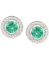 ფოტო #6 პროდუქტის Sapphire (5/8 ct. t.w.) & Diamond Accent Stud Earrings in Sterling Silver (Also Available In Emerald and Ruby)