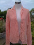 Jons New York Women's Long Sleeve Notched Collar Cardigan Apricot Heather PM