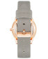 Women's Quartz Gray Faux Leather Band Watch, 36mm
