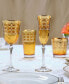 Фото #4 товара Amber Color White Wine Goblet with Gold-Tone Rings, Set of 4