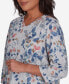 ფოტო #5 პროდუქტის Casual Fridays Women's Watercolor Leaves V Neck Top