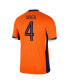 Фото #3 товара Men's Virgil van Dijk Orange Netherlands National Team 2024 Home Replica Jersey