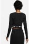 Kadın Siyah Uzun Kollu Crop T-shirt DX2315-010