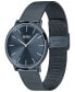 ფოტო #2 პროდუქტის Men's Skyliner Dark Blue Stainless Steel Mesh Bracelet Watch 40mm