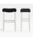 Фото #1 товара 29" Upholstered Saddle Seat Faux Leather Bar Stool (Set of 2)