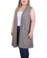ფოტო #3 პროდუქტის Plus Size Long Sleeveless Knit Vest