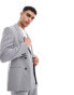 Фото #1 товара ASOS DESIGN double breasted slim suit jacket in grey