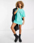 Фото #3 товара Il Sarto oversized logo t-shirt dress in bright green