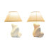 Desk lamp Home ESPRIT White Beige Stoneware 40 W 220 V 22 x 22 x 30 cm (2 Units)